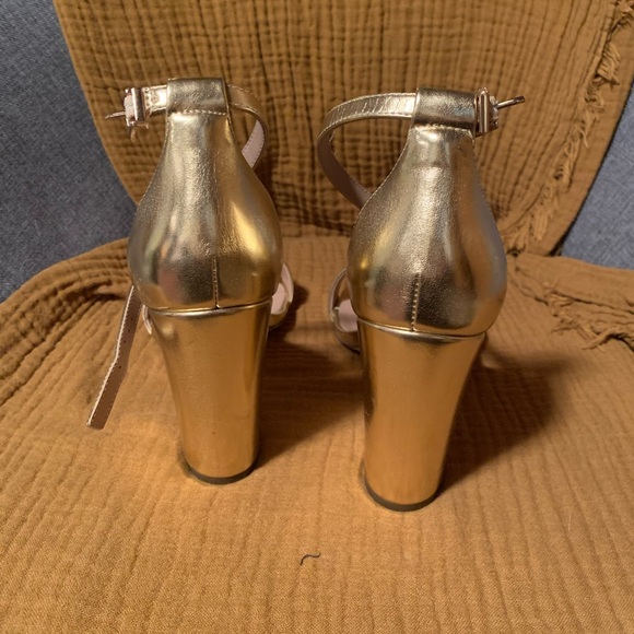 Call It Spring Metallic Gold Block Heels - Picture 4 of 5